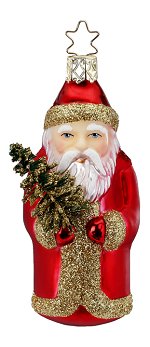 Lifetouch Santa - Red & Gold<br>Inge-glas Ornament